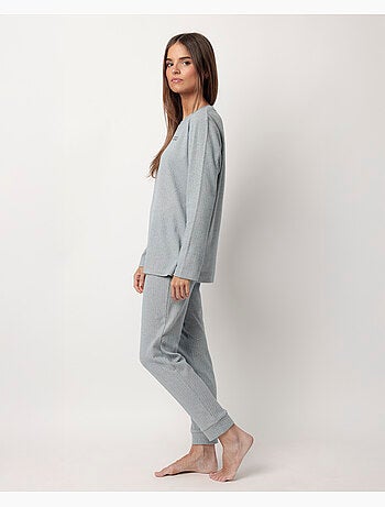 Pyjama côtelé ultra-doux à manches longues pour femme ADMAS HOME