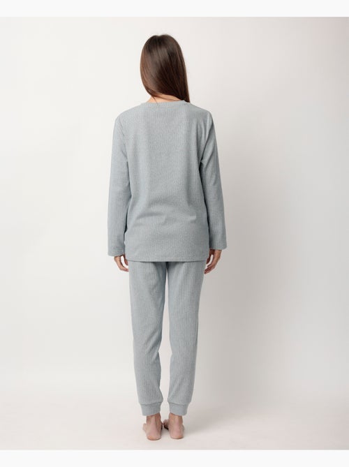 Pyjama côtelé ultra-doux à manches longues pour femme ADMAS HOME - Kiabi Pyjama côtelé ultra-doux à manches longues pour femme ADMAS HOME - Kiabi