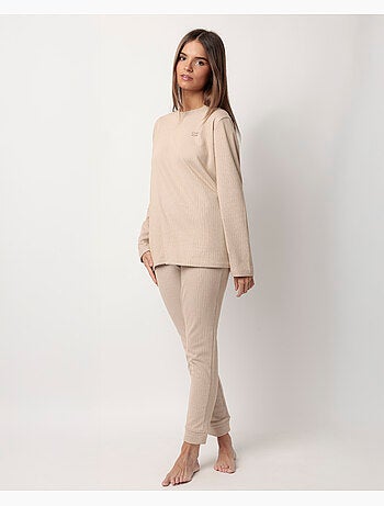 Pyjama côtelé ultra-doux à manches longues pour femme ADMAS HOME