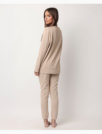 Pyjama côtelé ultra-doux à manches longues pour femme ADMAS HOME