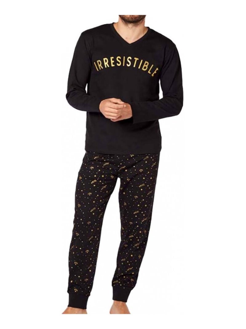 Pyjama COTON ALAN BROWN Noir - Kiabi