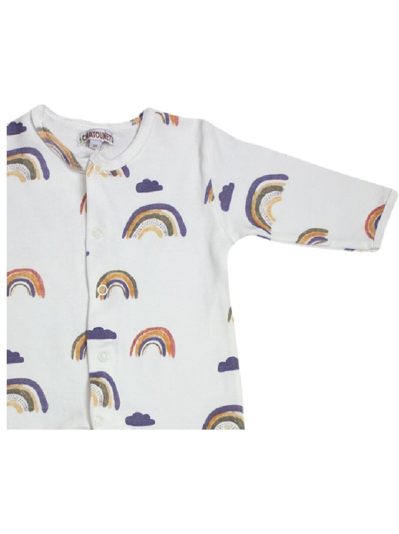 Pyjama Coton "Arc En Ciel" Les Chatounets Blanc cassé - Kiabi