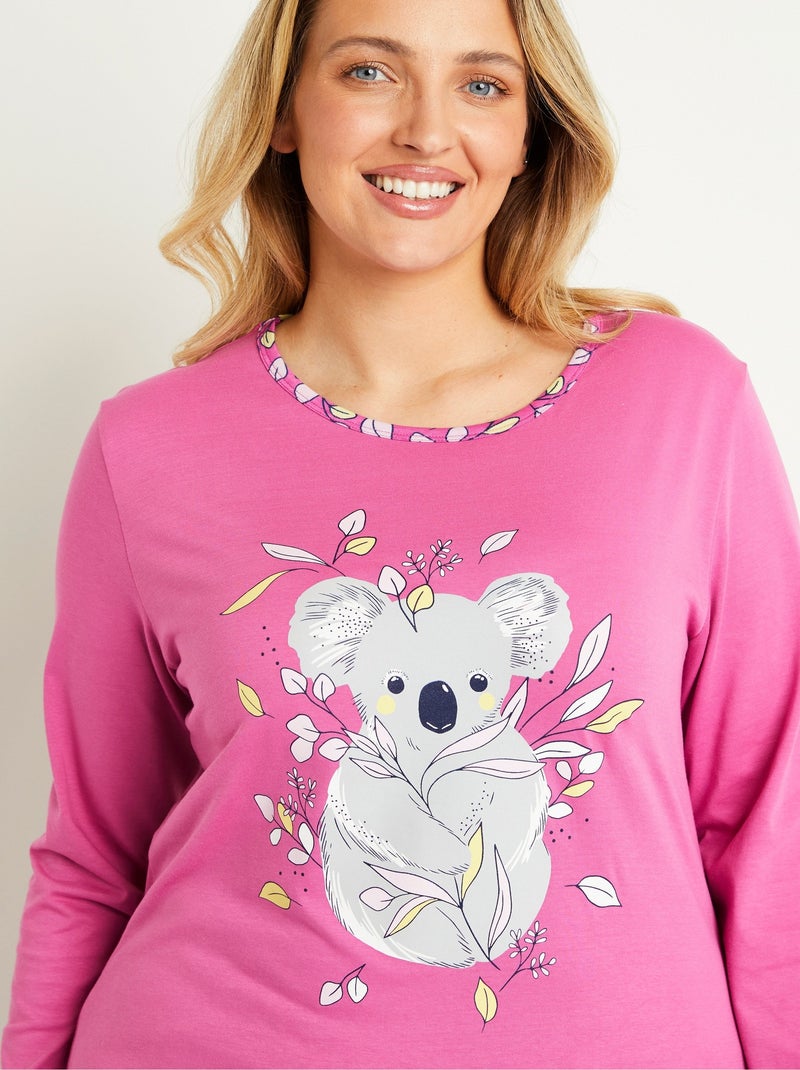 Pyjama coton imprimé motif koala - Afibel Rose - Kiabi