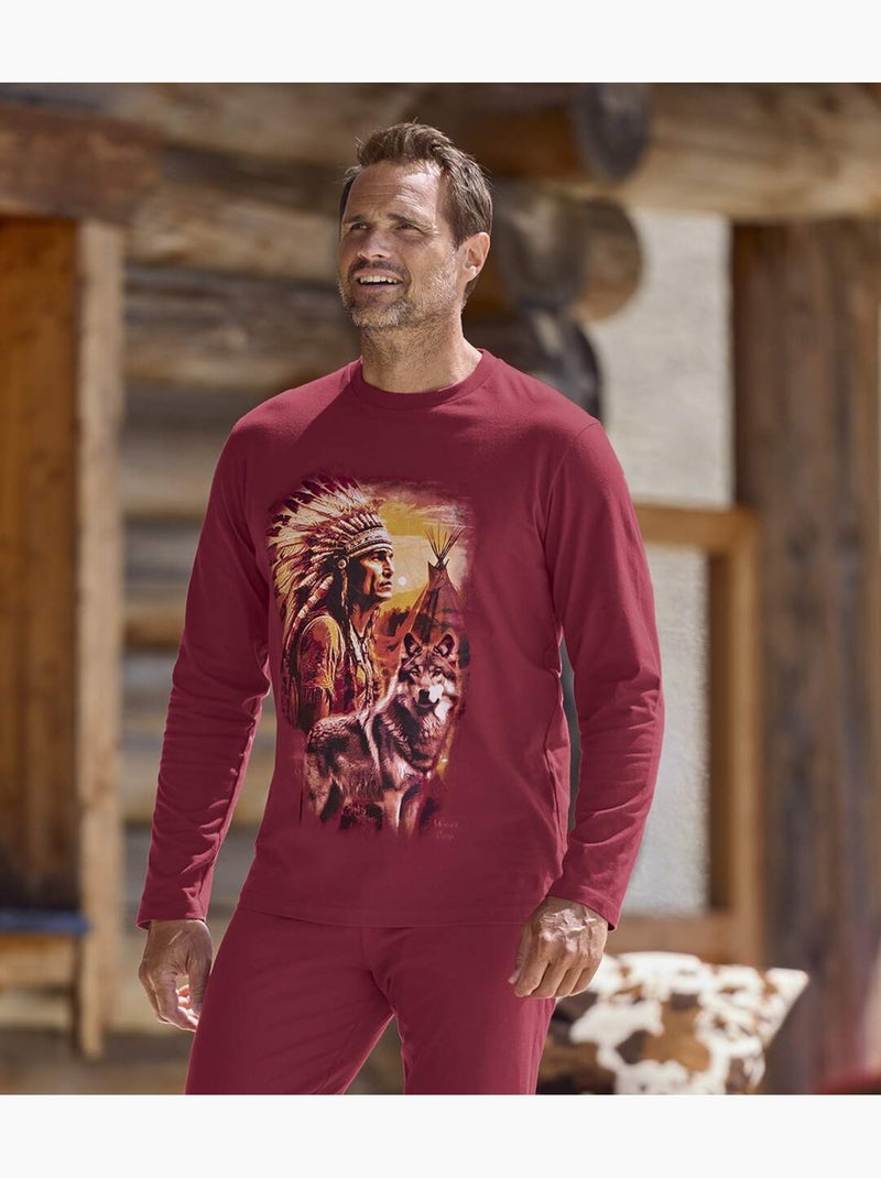 Pyjama coton indian spirit  - atlas for men Bordeaux - Kiabi