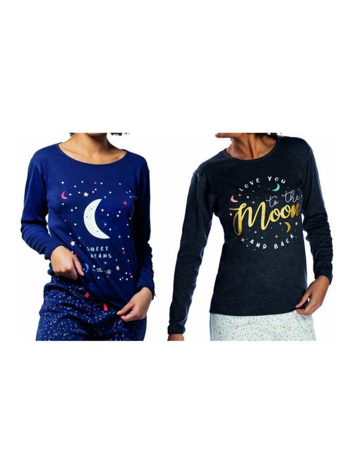 Pyjama COTON MELISSA BROWN - Pack de 2 - Kiabi