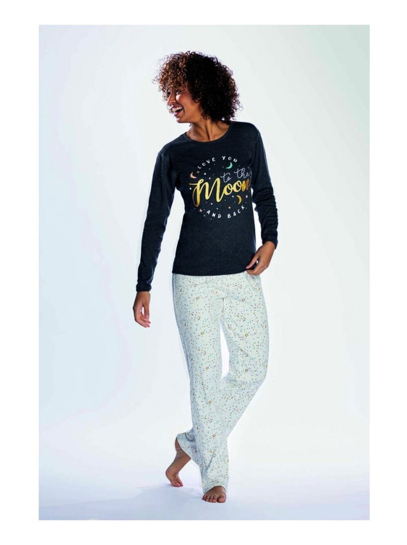 Pyjama COTON MELISSA BROWN - Pack de 2 Bleu Gris Bleu - Kiabi