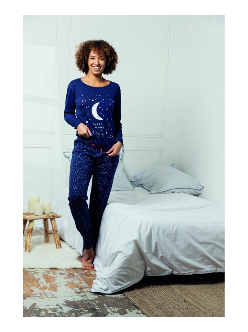 Pyjama COTON MELISSA BROWN - Pack de 2 Bleu Gris Bleu - Kiabi