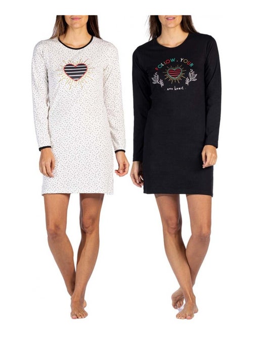 Pyjama COTON MELISSA BROWN - Pack de 2 - Kiabi