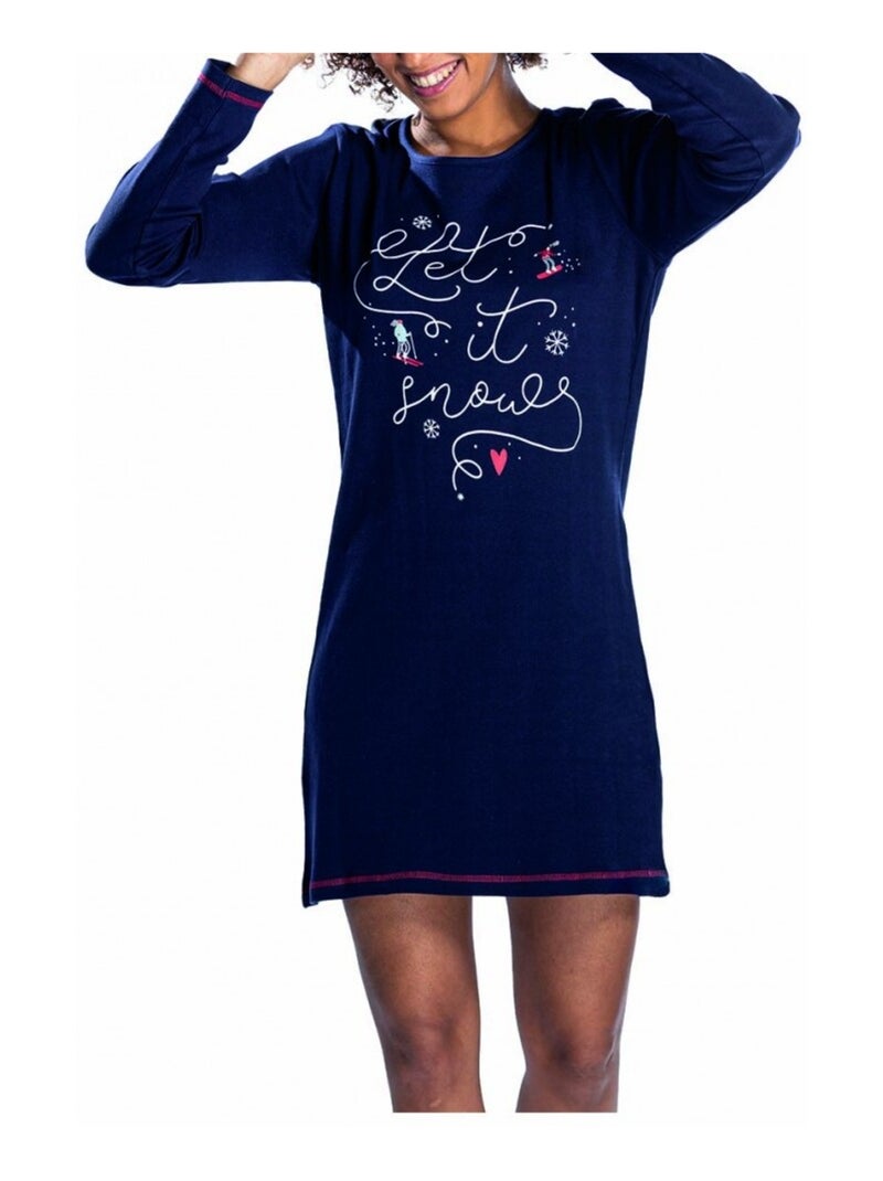 Pyjama COTON MELISSA BROWN Bleu marine - Kiabi