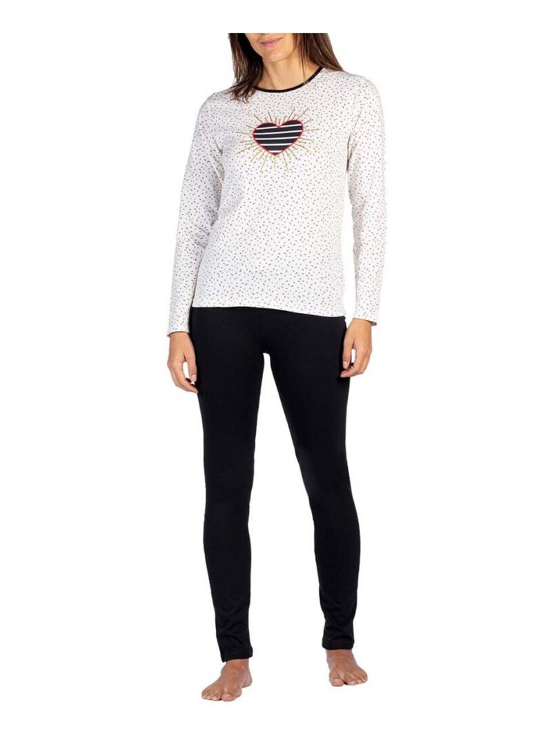 Pyjama COTON MELISSA BROWN Ecru - Kiabi