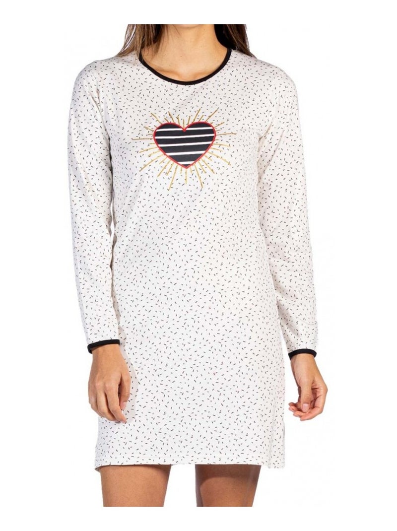 Pyjama COTON MELISSA BROWN Ecru - Kiabi