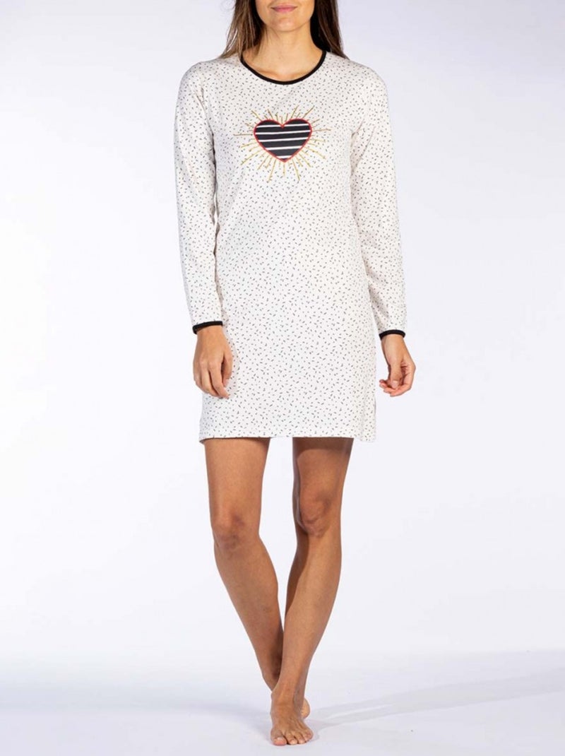 Pyjama COTON MELISSA BROWN Ecru - Kiabi