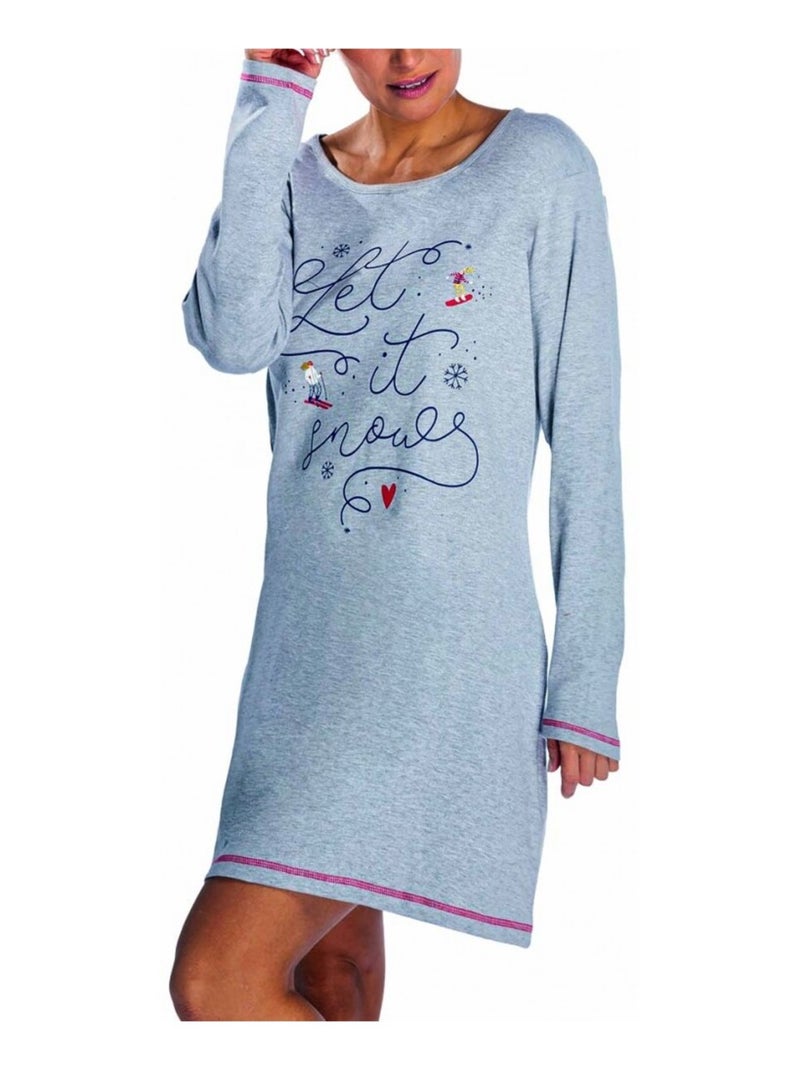 Pyjama COTON MELISSA BROWN Gris - Kiabi
