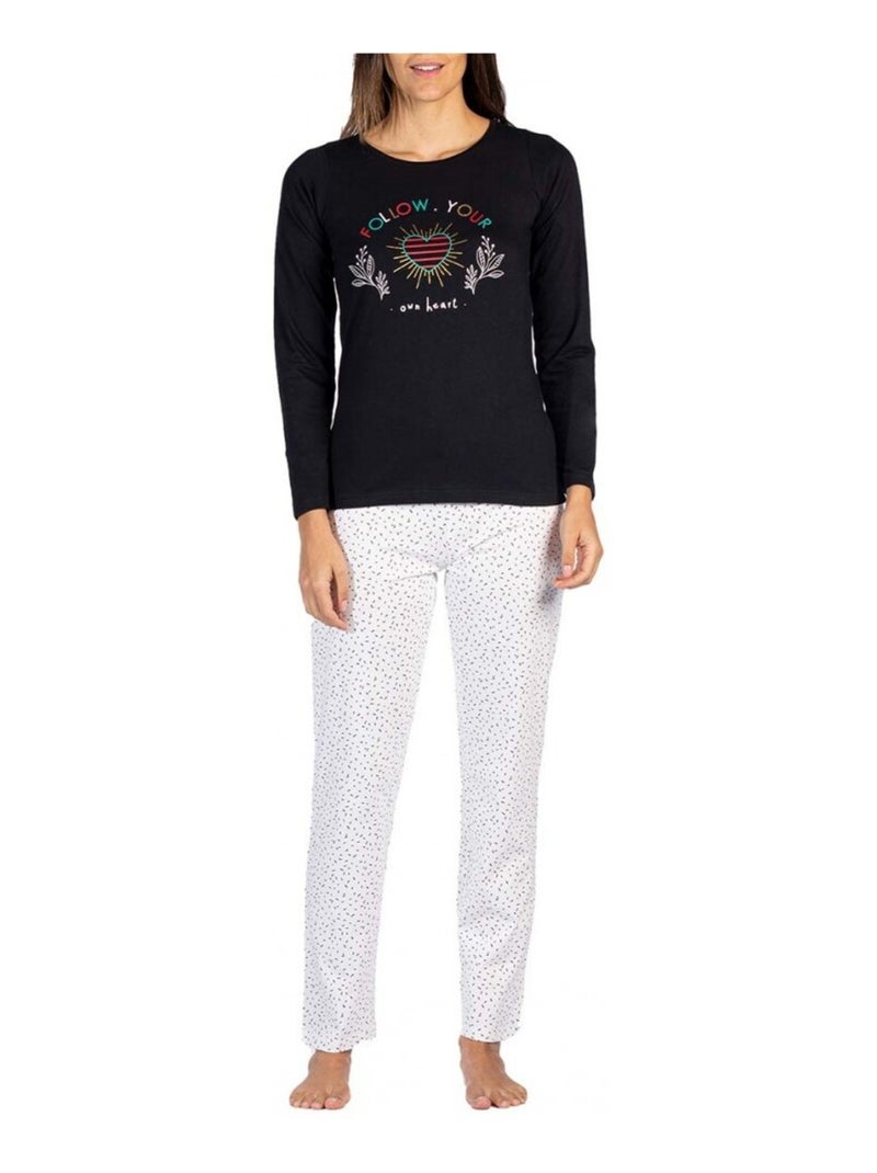 Pyjama COTON MELISSA BROWN Noir - Kiabi
