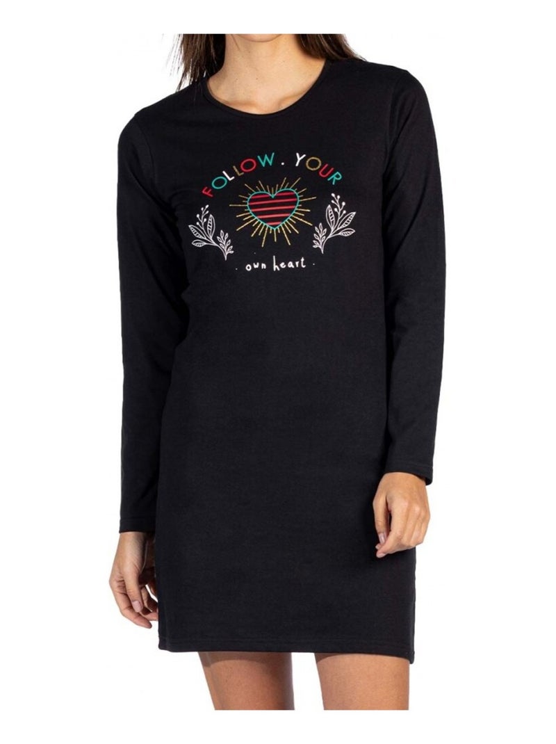 Pyjama COTON MELISSA BROWN Noir - Kiabi