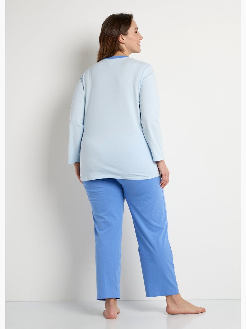 Pyjama coton motif manches longues - lot de 2 - Afibel Multicolore - Kiabi