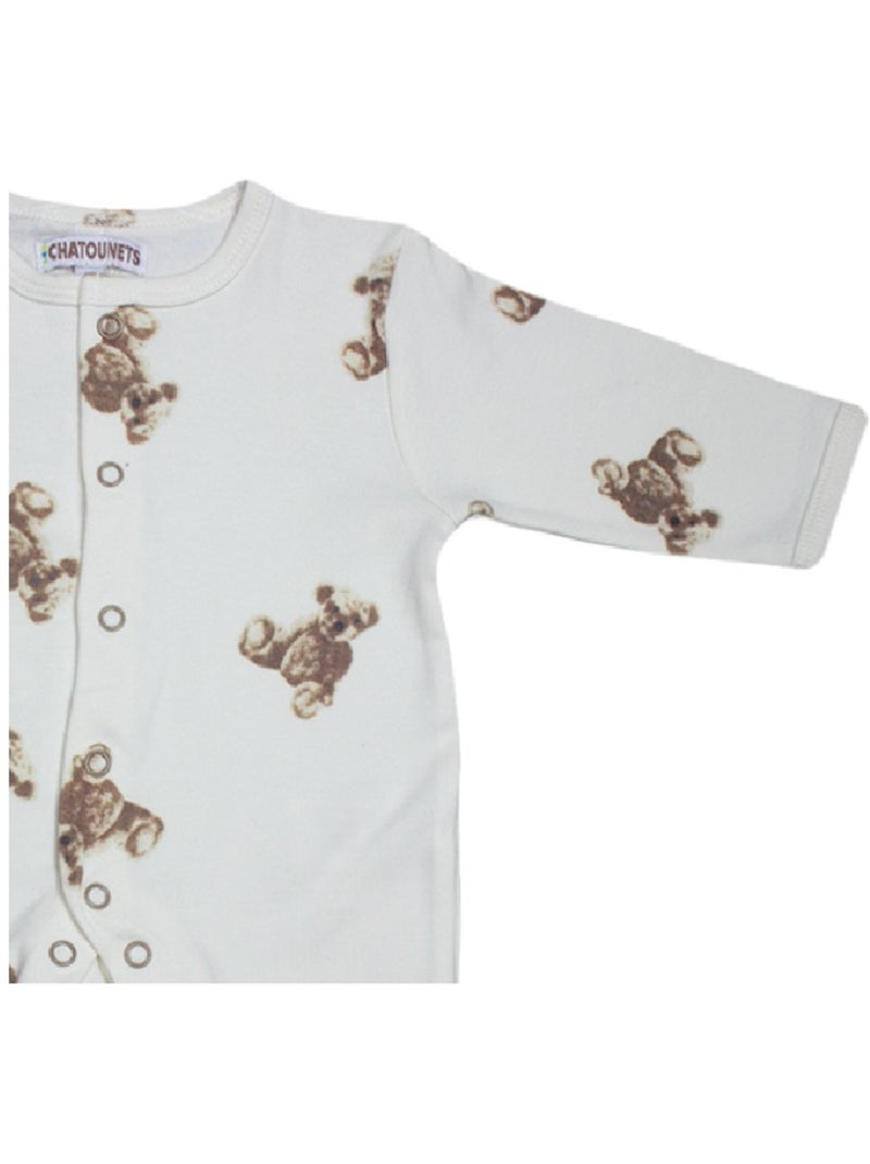 Pyjama Coton "Ourson" Les Chatounets Blanc cassé - Kiabi