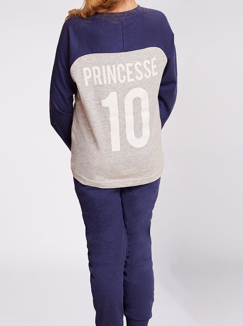 Pyjama   COUPE DU MONDE gris chiné/marine - DODO Bleu foncé - Kiabi