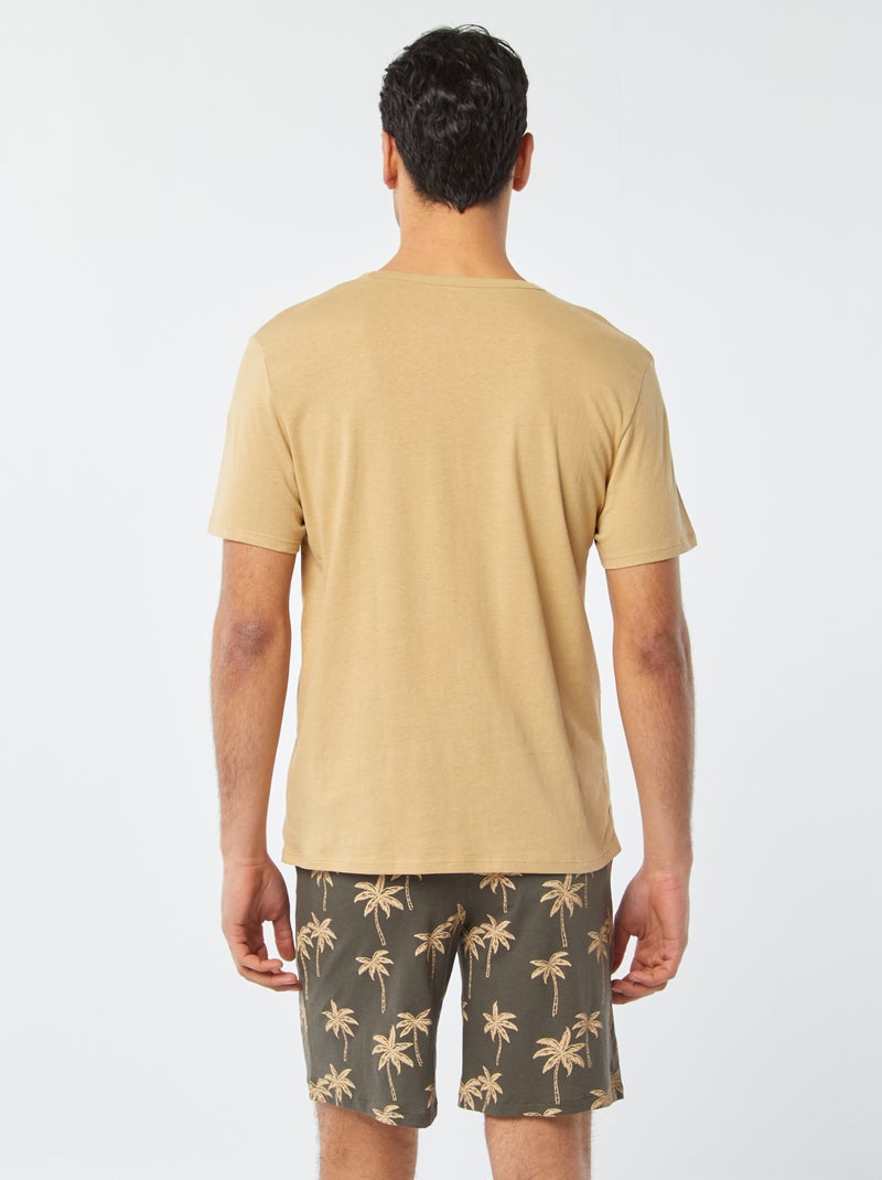 Pyjama court - 2 pièces Beige/kaki - Kiabi