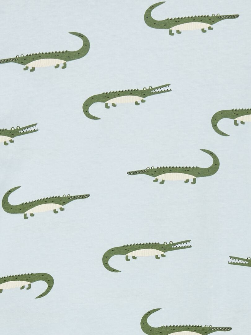 Pyjama court - imprimé crocodile - 2 pièces Bleu crocodile - Kiabi