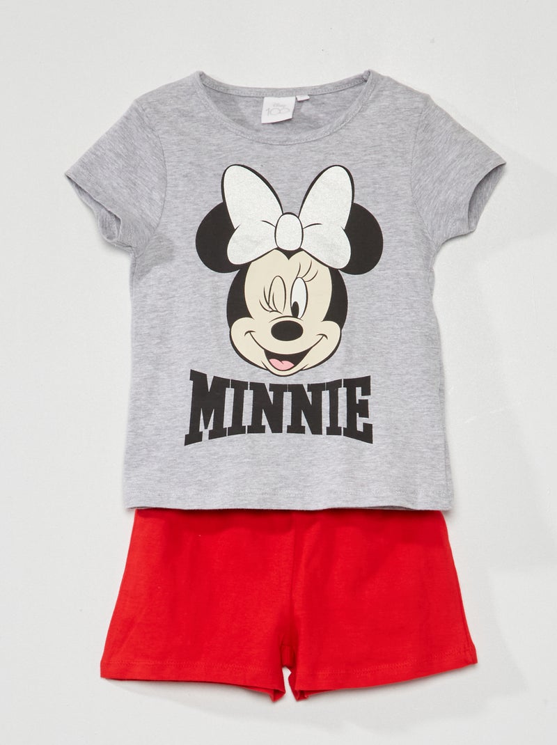 Pyjama court - Imprimé 'Minnie' - 2 pièces Gris - Kiabi