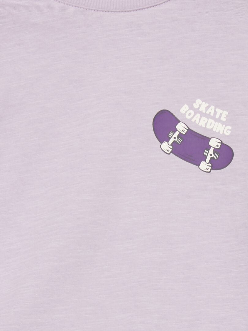 Pyjama court - Imprimé skate - 2 pièces Violet - Kiabi