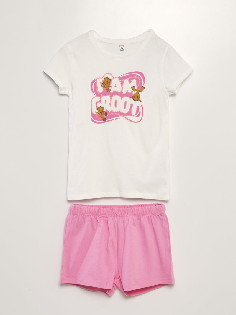 Pyjama court 2 pièces 'Groot' Blanc/rose - Kiabi