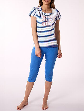 Pyjama court AIR MARIN bleu clair - MELISSA BROWN