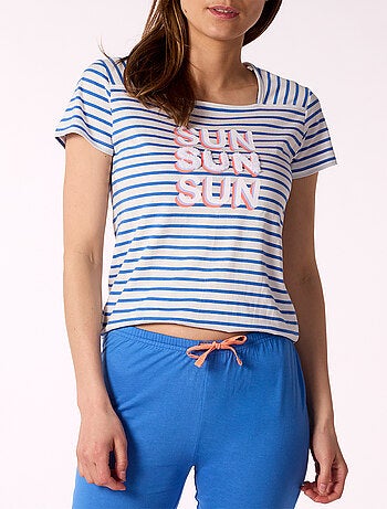 Pyjama court AIR MARIN bleu clair - MELISSA BROWN