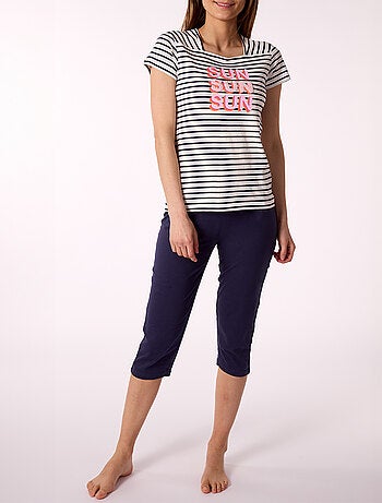 Pyjama court AIR MARIN marine - MELISSA BROWN