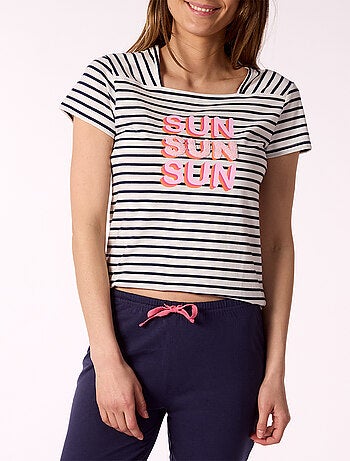 Pyjama court AIR MARIN marine - MELISSA BROWN