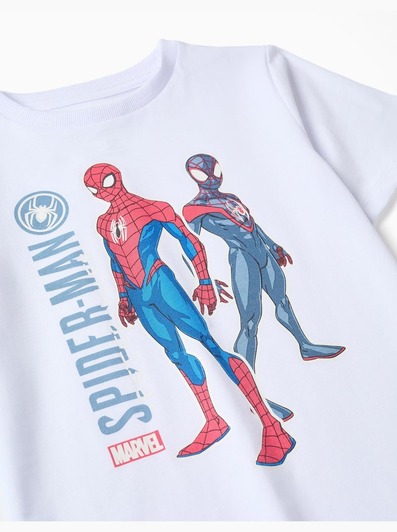 Pyjama court avec imprimé qui brille dans le noir Spider-Man Blanc - Kiabi