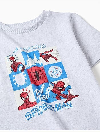 Pyjama court avec imprimé Spider-Man qui brille dans le noir