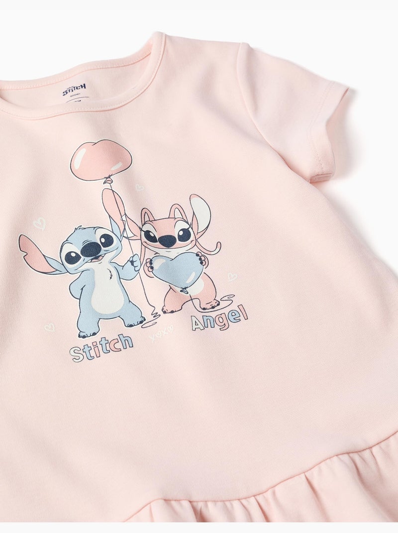 Pyjama court avec imprimé Stitch qui brille dans le noir Rose clair - Kiabi