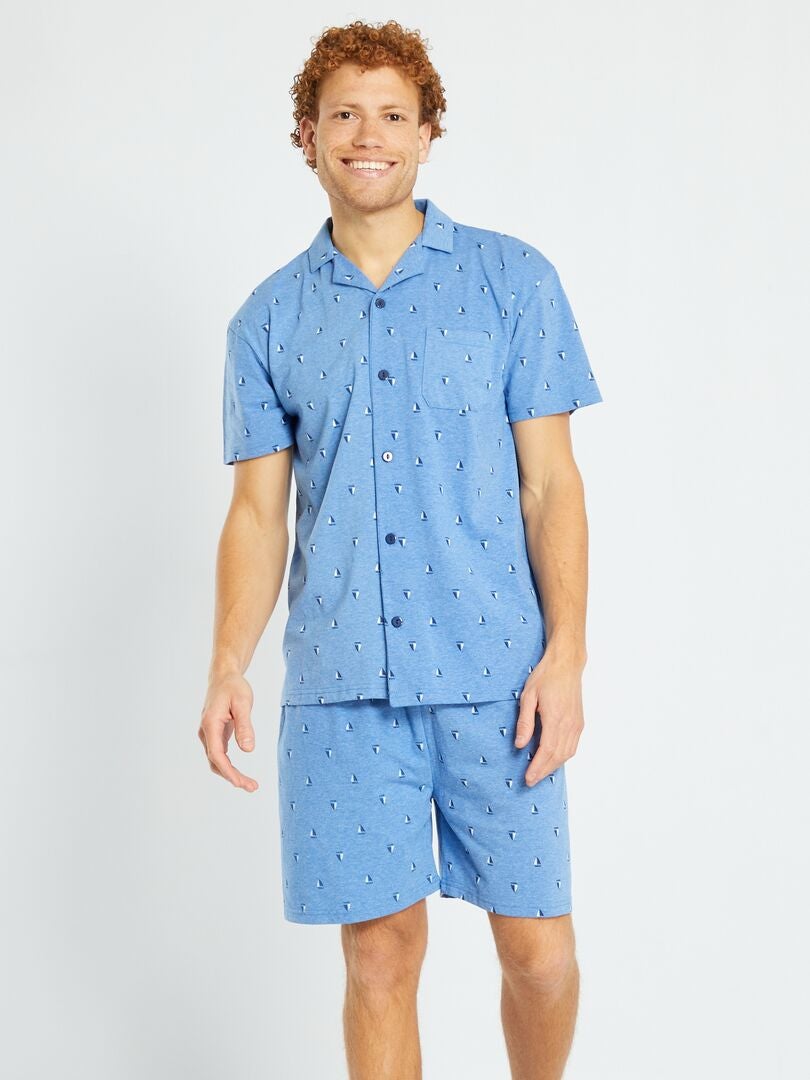 Soldes Pyjamas grande taille homme - bleu - Kiabi