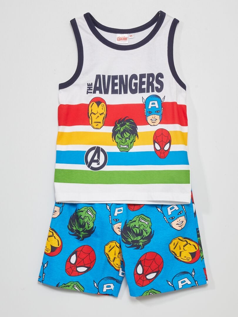 Pyjama court 'Avengers' - 2 pièces bleu - Kiabi