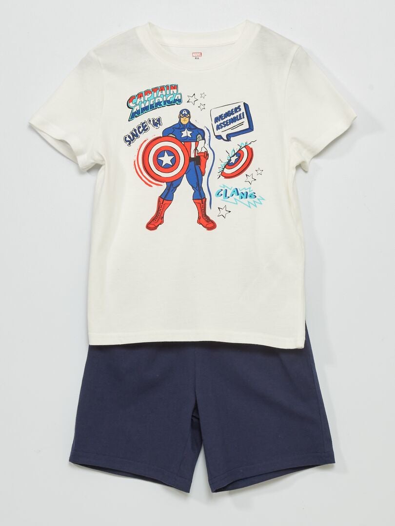 Pyjama court 'Avengers' 'Marvel' - 2 pièces BLANC - Kiabi