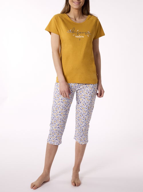 Pyjama court AZUR Jaune - DODO - Kiabi Pyjama court AZUR Jaune - DODO - Kiabi