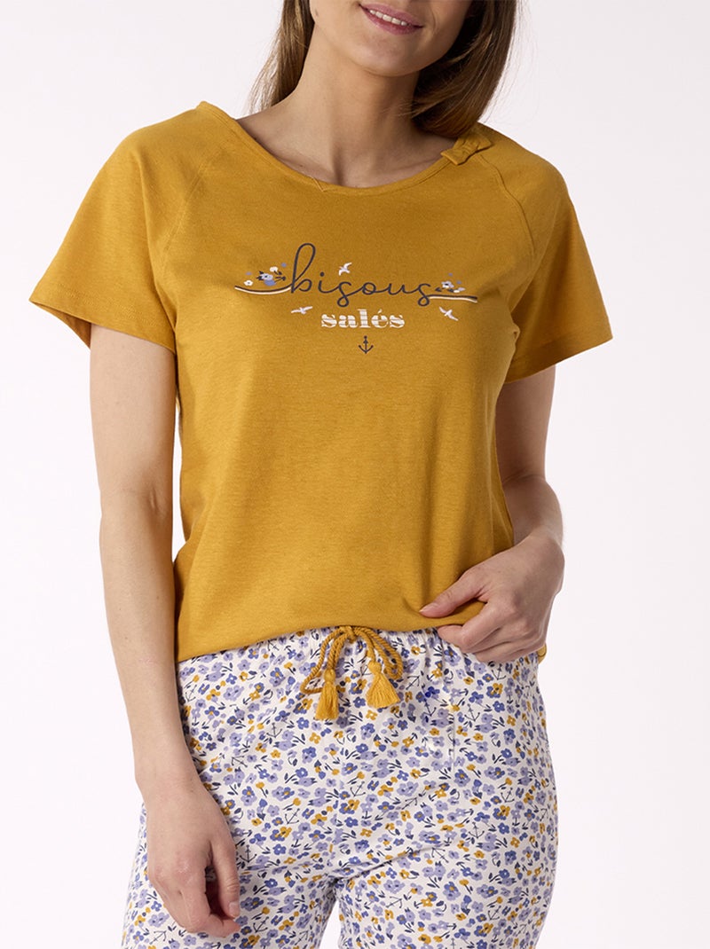 Pyjama court   AZUR Jaune - DODO Jaune - Kiabi