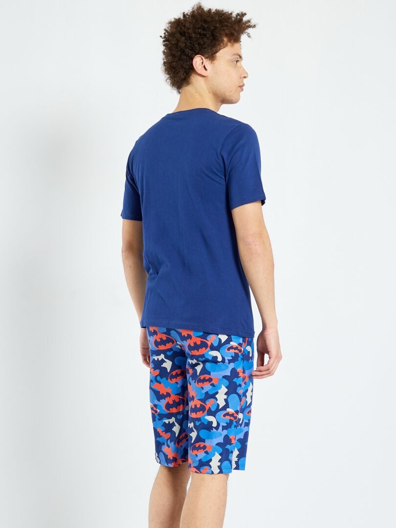 Pyjama court 'Batman' - 2 pièces Bleu/orange - Kiabi