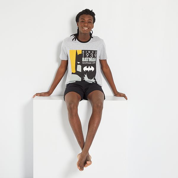 Pyjama Court Batman Homme Gris Chine Noir Kiabi 18 00