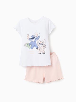 Pyjama Court Brille dans le Noir Lilo et Stitch