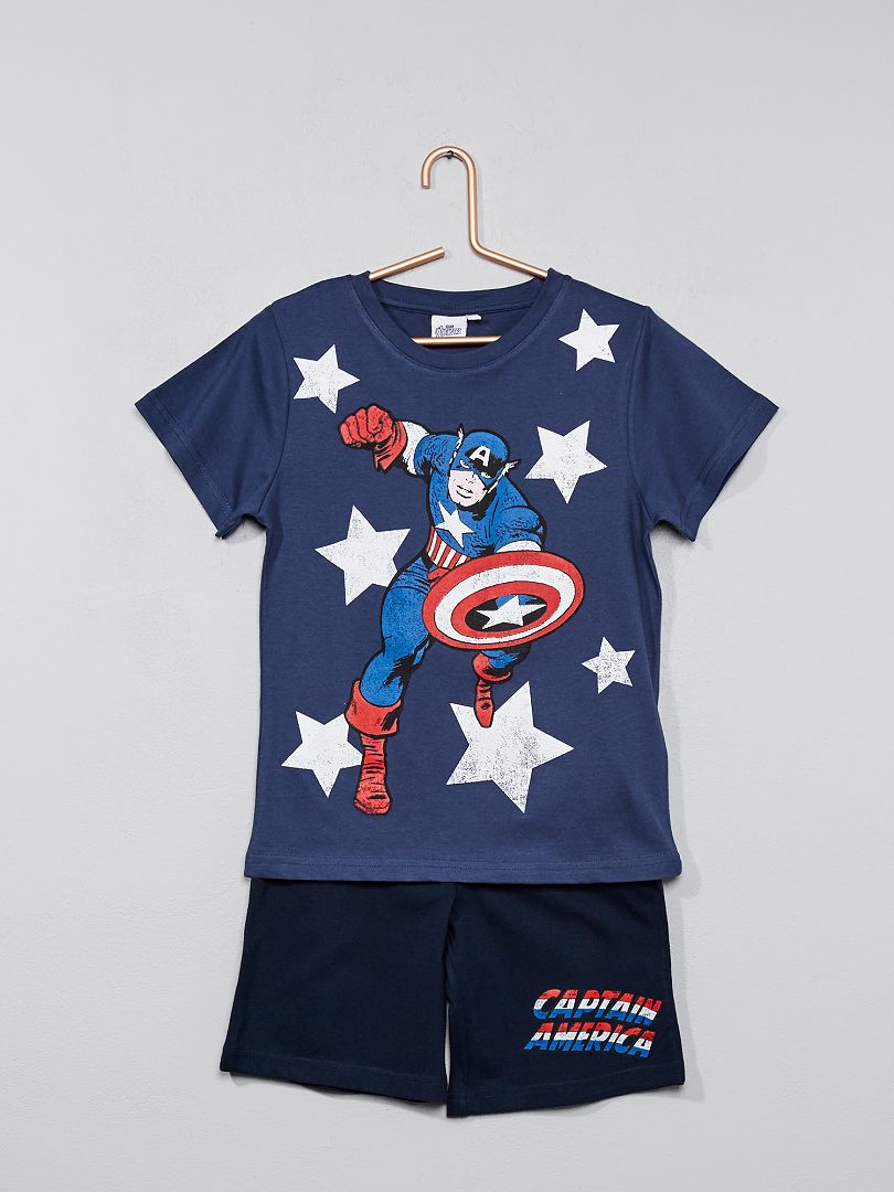 Pyjama court 'Captain America' bleu - Kiabi
