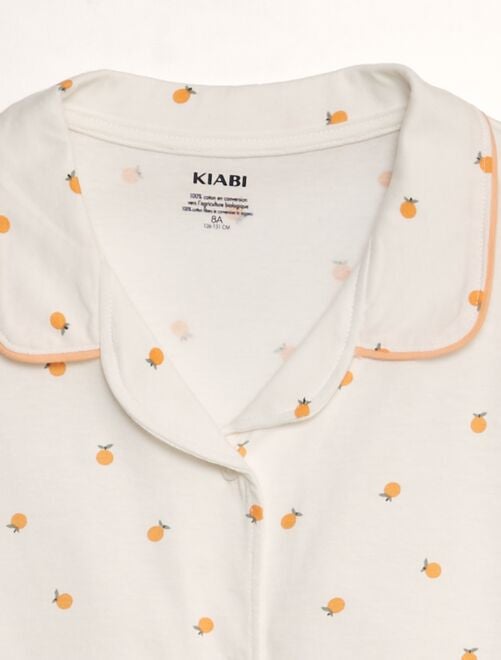 Pyjama court chemise + short à motif - Kiabi