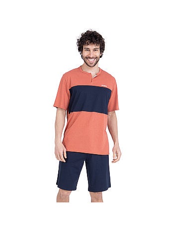 Pyjama court col ouvert homme coton issu de l'agriculture biologique Athena