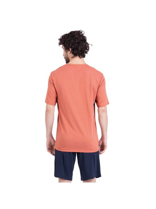 Pyjama court col ouvert homme coton issu de l'agriculture biologique Athena - Kiabi