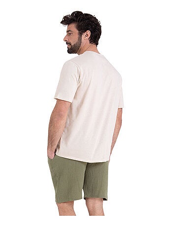 Pyjama court col rabat homme Easy coton Athena