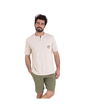 Pyjama court col rabat homme Easy Coton Athena