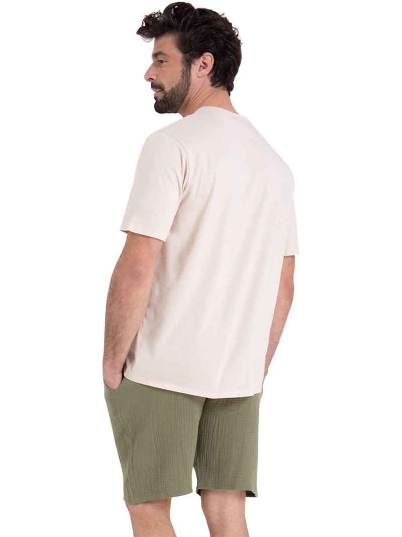 Athena Ensemble Pyjama Homme Coton - T-Shirt Manches Longues Et Pantalon Confortable