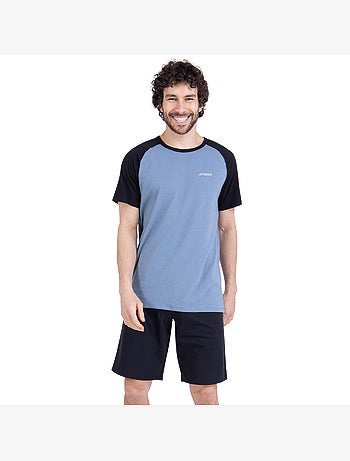 Pyjama court col rond homme ecopack construction athena